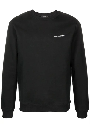 A.P.C. logo-print cotton sweatshirt - Black