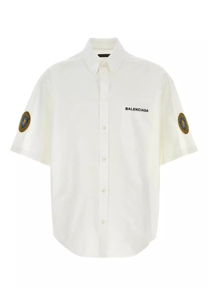 Balenciaga embroidered-badge short-sleeve shirt - White