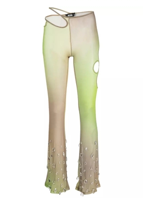 GCDS Sita crystal-drop tulle trousers - Green