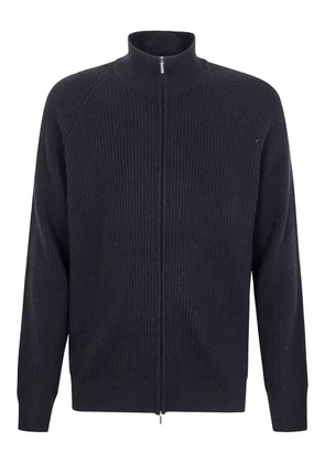 Barba ribbed zip-up cardigan - Black