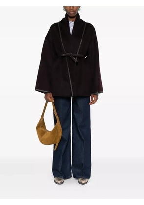 Yves Salomon trimmed coat - Brown