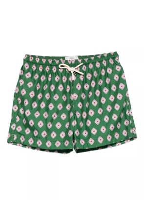 PENINSULA SWIMWEAR geometric-pattern swim shorts - Green