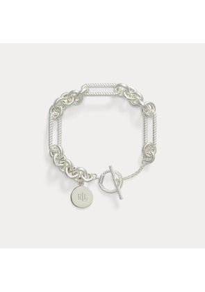 Sterling Silver Logo Charm Flex Bracelet