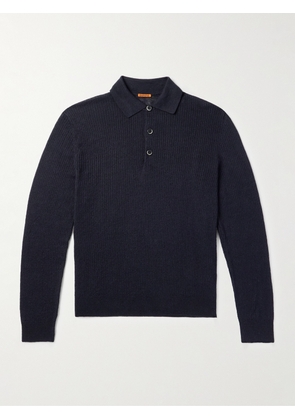 Barena - Pevaron Ribbed Linen and Cotton-Blend Polo Shirt - Men - Blue - S