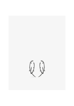 Womens Shaun Leane Rose Thorn Rhodium-Plated Silver Hoop Earrings