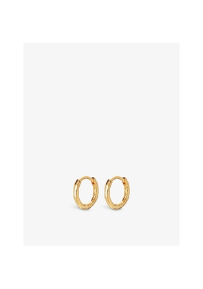 Womens Monica Vinader Ziggy Hammered 18ct Yellow Gold-Plated Vermeil On Sterling Silver Huggie Earrings
