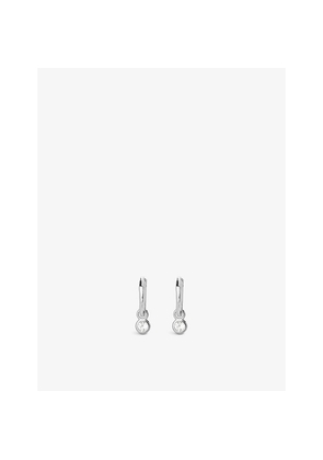 Womens Monica Vinader Sterling Silver and White Topaz Huggie Earrings