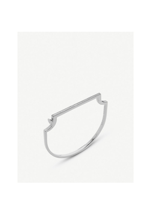Womens Monica Vinader Signature Skinny Sterling Silver and 0.35ct White-Diamond Bangle