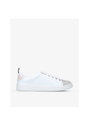 Womens KG Kurt Geiger Liza Logo-Embossed Low-Top Faux-Leather Trainers