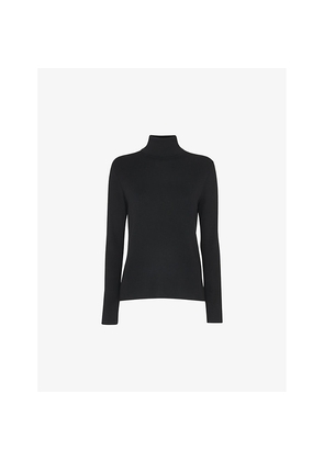Womens Whistles Maja Long-Sleeve Polo-Neck Cotton Jumper