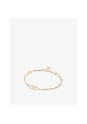 Womens Valentino Garavani V-Logo Yellow Gold-Plated Chain Bracelet