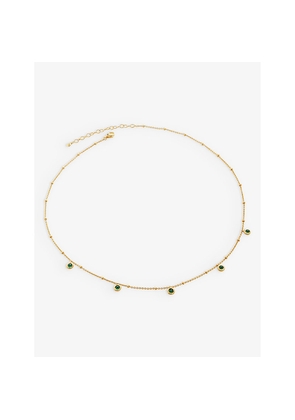 Womens Monica Vinader Mini Green 18ct Yellow Gold-Plated Vermeil Sterling-Silver and Onyx Choker Necklace