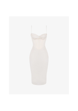 Womens House of CB Myrna Corset Satin Midi Dress