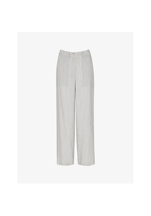 Womens Whistles Luna Regular-Fit High-Rise Striped Woven Trousers