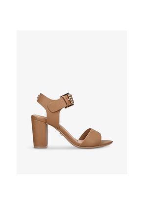 Womens Carvela Sadie 2 Logo-Embellished Faux-Leather Heeled Sandals