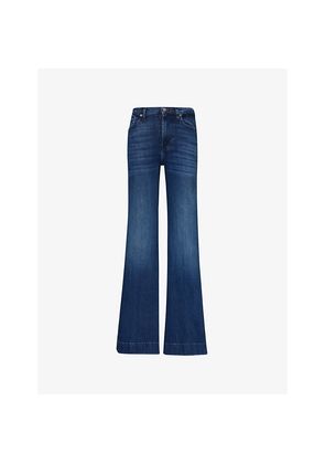Womens 7 For All Mankind Modern Dojo Flared-Leg High-Rise Denim-Blend Jeans