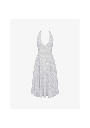 Womens House of CB Solada Floral-Pattern Woven Midi Dress