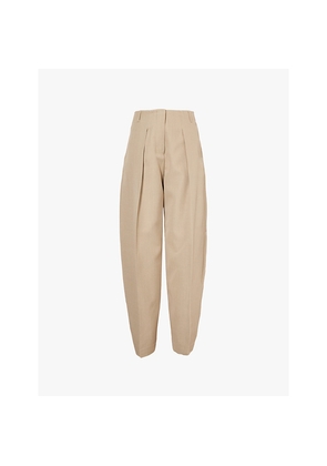 Womens Jacquemus Pressed-Creased High-Rise Balloon-Leg Woven Trousers