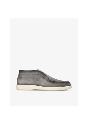 Mens Santoni Detroit Slip-On Suede Desert Boots