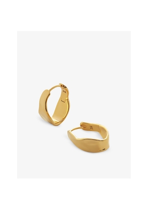 Womens Monica Vinader Wave Medium 18ct Yellow Gold-Plated Vermeil Sterling-Silver Hoop Earrings