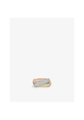 Trinity De Cartier Large 18ct White, Rose, Yellow-Gold and 3.50ct Brilliant-Cut Diamond Ring