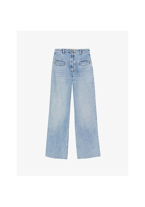 Womens Sandro Oslo High-Rise Wide-Leg Jeans