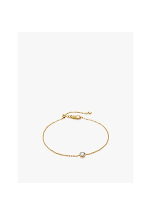 Womens Monica Vinader Solitaire 18ct Yellow Gold-Plated Vermeil Sterling-Silver and 0.015ct Lab-Grown Diamond Bracelet