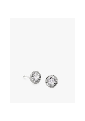 Womens Monica Vinader Solitaire Sterling-Silver and 0.082ct Brilliant-Cut Lab-Grown Diamond Stud Earrings