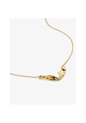 Womens Monica Vinader The Wave 18ct Yellow Gold-Plated Vermeil Sterling-Silver Pendant Necklace