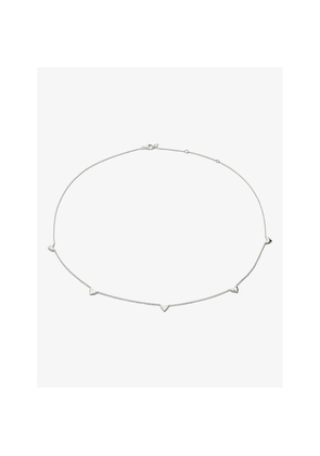 Womens Monica Vinader Heart Station Sterling-Silver Adjustable Chain Necklace