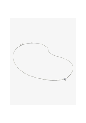 Womens Monica Vinader Heart Sterling-Silver and 2.4ct Lab-Grown Diamond Pendant Necklace