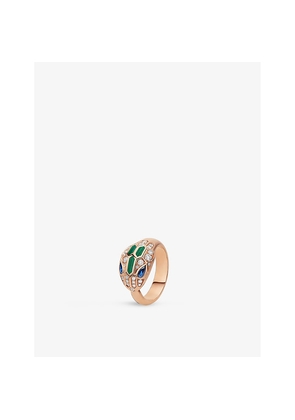 Bvlgari Serpenti 18ct Rose-Gold, Sapphire, Diamond and Malachite Ring