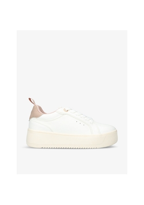 Womens KG Kurt Geiger Lighter Logo-Badge Faux-Leather Low-Top Trainers