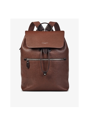 Mens Aspinal Of London Reporter Logo-Embellished Leather Backpack
