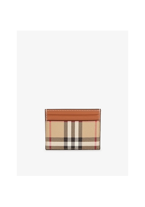 Womens Burberry Check-Print Faux-Leather Card Holder