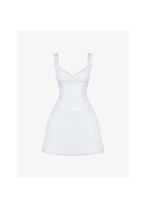 Womens House of CB Tilly Pin-Tuck Woven Mini Dress