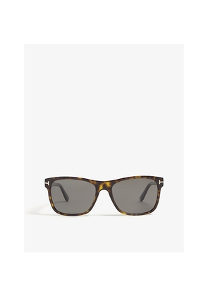 Mens Tom Ford Giulio Tortoiseshell Rectangle-Frame Sunglasses