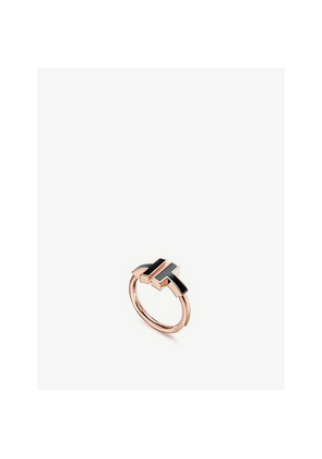 Mens Tiffany & Co Tiffany T Square 18ct Rose-Gold and Onyx Ring