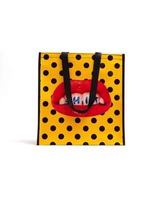 Womens Seletti Wears Toiletpaper Sh*T Vinyl Shopping Bag