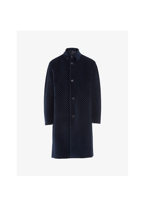 Mens Prada Pinstriped Collared Corduroy Coat