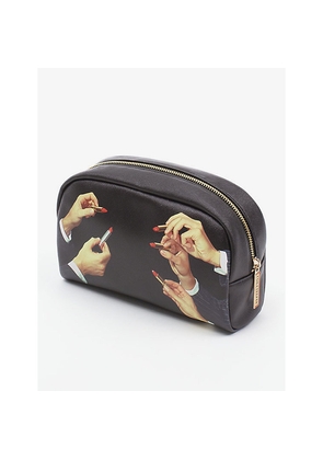 Seletti Wears Toiletpaper Lipstick-Print Canvas Cosmetic Case 23cm x 3.1cm