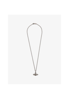 Vivienne Westwood Bas Relief Orb Mini Silver-Toned Brass and Swarovski Crystal Necklace