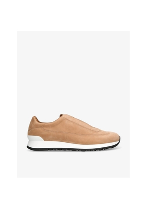 Mens John Lobb Lift Almond-Toe Suede Low-Top Trainers