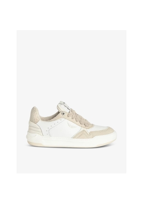 Womens Zadig&Voltaire Wings Snakeskin-Effect Low-Top Leather Trainers