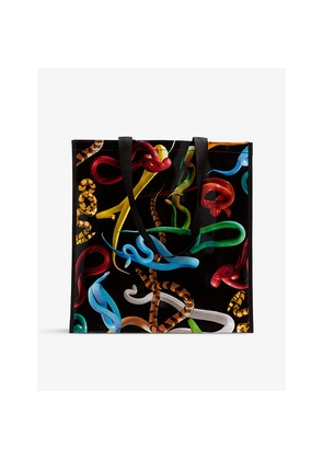 Womens Seletti Wears Toiletpaper Snakes Vinyl Shopping Bag