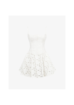 Womens House of CB Elara Broderie-Anglaise Cotton Mini Dress
