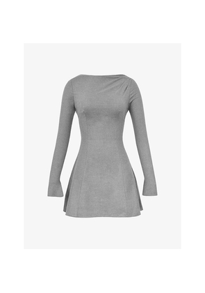 Womens House of CB Angelique Long-Sleeved Stretch-Woven Mini Dress