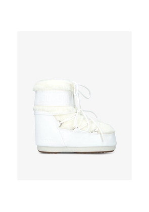 Womens Moon Boot Icon Low Faux-Fur and Leather Snow Boots
