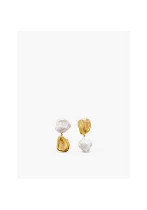 Womens Monica Vinader x Amy Powney Keshi Pearl 18ct Yellow Gold-Plated Vermeil Sterling-Silver and Pearl Earrings