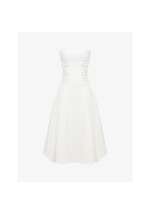 Womens House of CB Georgiana Slim-Fit Strapless Stretch-Cotton Midi Dress